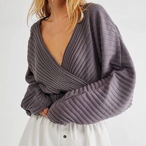 Free People Beach Delray Pullover in Gray